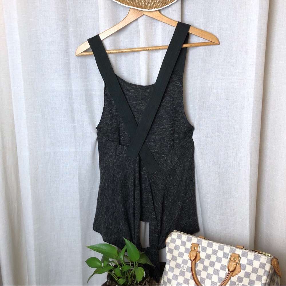 ⭕️Sold⭕️Free People Heather Gray Wrap Tank Size M - Picture 2 of 2
